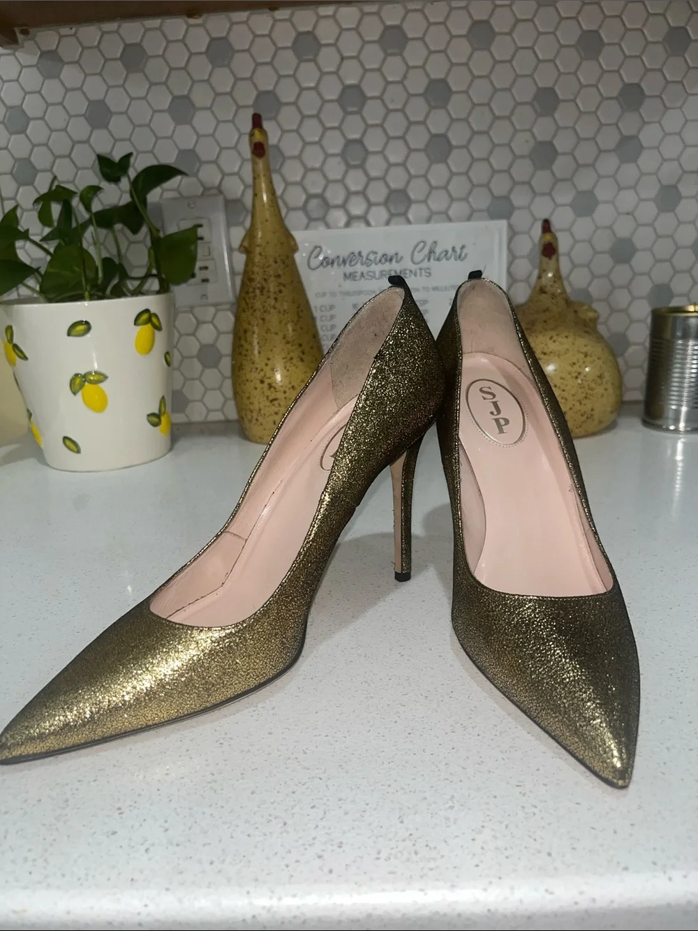 SJP by Sarah Jessica Parker Metallic Bronze Pointed-Toe Pumps